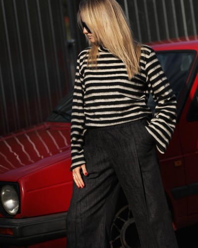 Bawełniany golf w paski