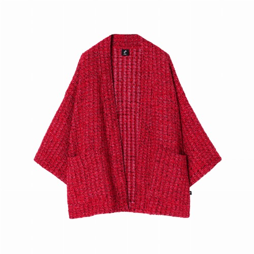 Czerwone kimono wełniane