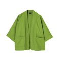 Zielone kimono ze strukturalnej tkaniny