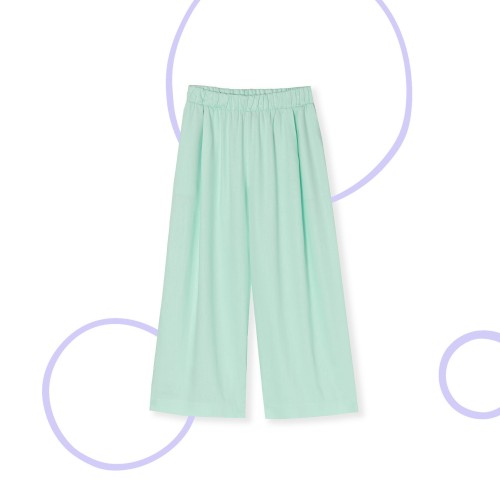 Spodnie z lnem w kolorze miętowym