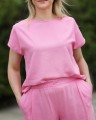 Różowa bluzka z krótkim rękawem