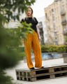 Długie szerokie spodnie z wiskozy