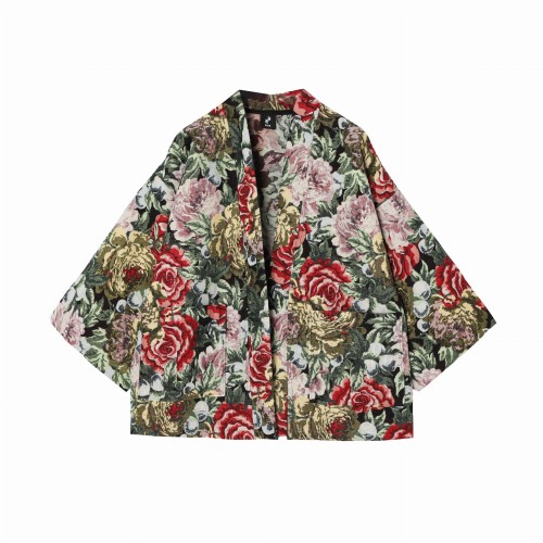 Żakardowe kimono w kwiatowy wzór