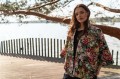 Żakardowe kimono w kwiaty