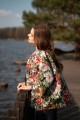 Żakardowe kimono w kwiaty