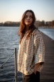kimono w kolorową kratkę