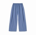 szerokie niebieskie spodnie tencel